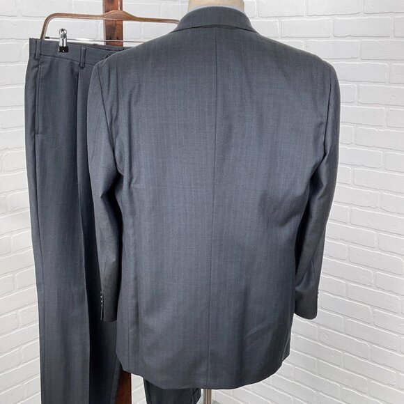 Pierre Cardin‎ Suit Men 42R 34Wx29L Gray Blue Stripe Wool South Africa Classic - Picture 4 of 16